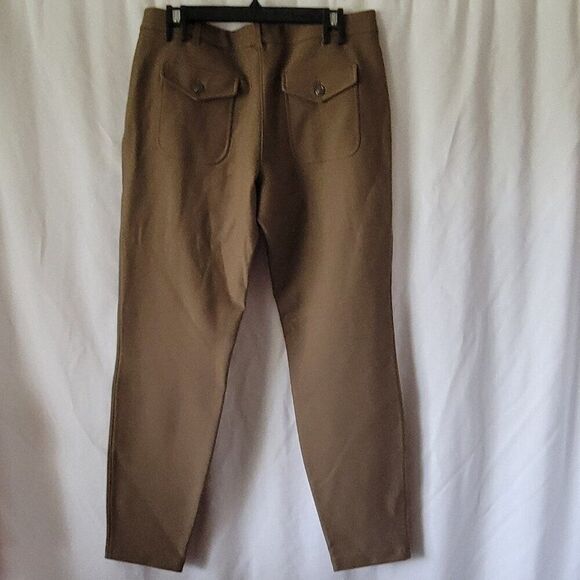 NEW Leon Max Studio Size 10 Pants Career Dressy Limited Ed. Lined dark tan NWT - Picture 5 of 10